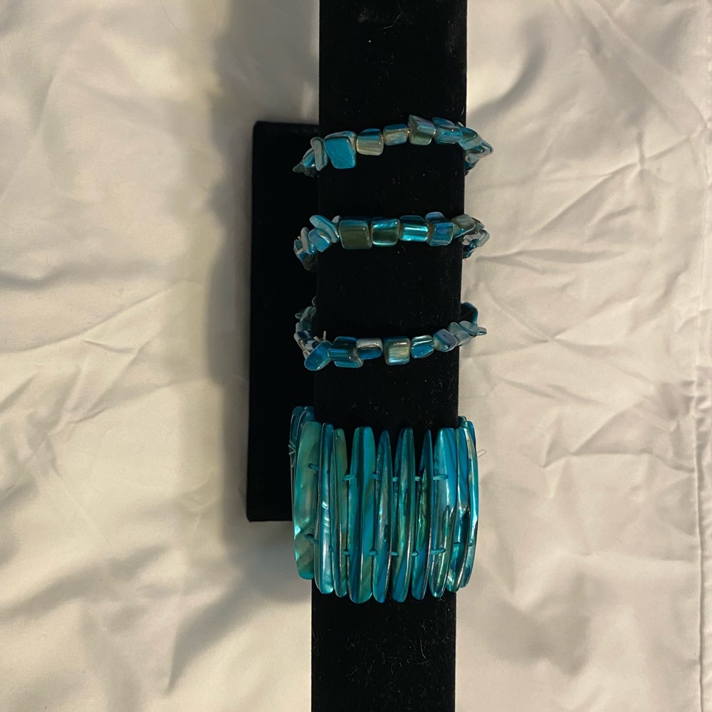 Turquoise shell bracelets
